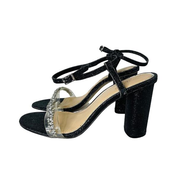 Elegant Black Heeled Sandals - Picture 1 of 9